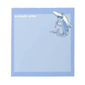 シャークは鉛筆の漫画をカスタマイズおもしろい可能に保つ ノートパッド (正面)