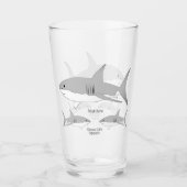 シャークよくはしゃぐファミリー海ライフスクワッドイラストレーション タンブラーグラス (正面)