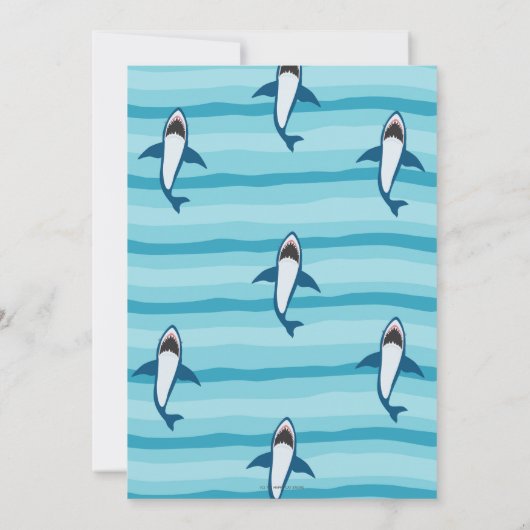 シャークアタックバースデーパーティーシャークボーイズプールパーティー 招待状 (裏面)