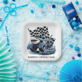 シャークアタックモンスタートラック誕生日バッシュ ペーパープレート (パーティー)