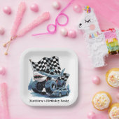 シャークアタックモンスタートラック誕生日バッシュ ペーパープレート (パーティー)