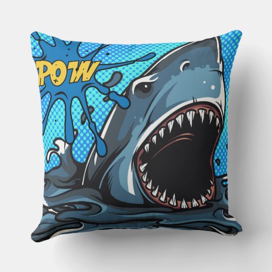 シャークアタックPOWスーパーヒーロー漫画水スプラット クッション (裏面)