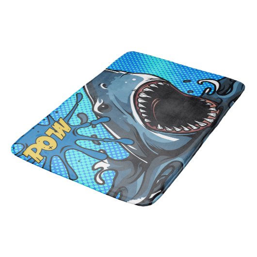 シャークアタックPOWスーパーヒーロー漫画水スプラット バスマット (アングル)
