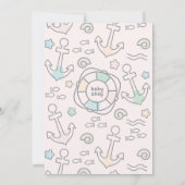 シャークアホイガールベビーシャワー 招待状 (裏面)