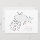 シャークアホイベビーガール誕生 案内状 (正面)