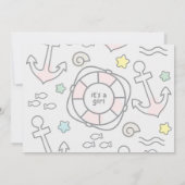 シャークアホイベビーガール誕生 案内状 (裏面)