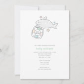 シャークアホイベビーシャワー招待状 招待状 (正面)