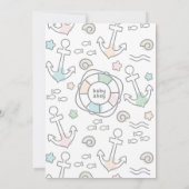 シャークアホイベビーシャワー招待状 招待状 (裏面)