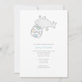 シャークアホイベビーシャワー 招待状 (正面)