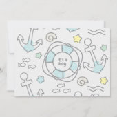 シャークアホイ男の赤ちゃん誕生 案内状 (裏面)