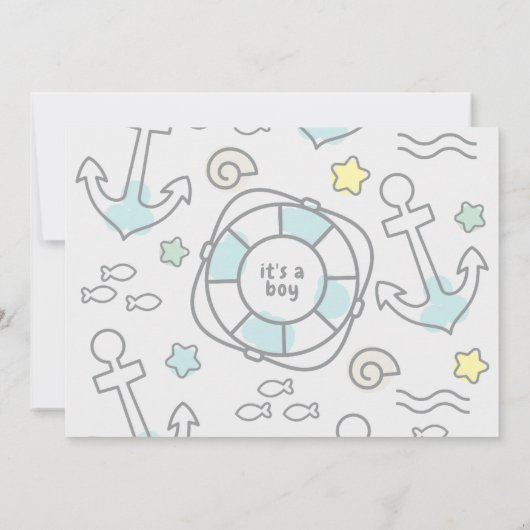 シャークアホイ男の赤ちゃん誕生 案内状 (裏面)