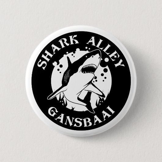 シャークアリー – Gansbaai | Shark Scuba Diving 缶バッジ (正面)