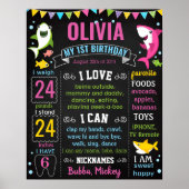 シャークアンダーザシーファースト誕生日シャルボード ポスター (正面)