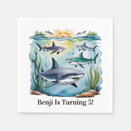 シャークアンダーザシーボーイ誕生日 スタンダードカクテルナプキン