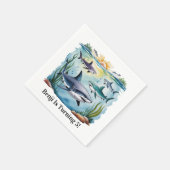 シャークアンダーザシーボーイ誕生日 スタンダードカクテルナプキン (角)