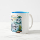 シャークアンダーザシーボーイ誕生日 ツートーンマグカップ (正面右)