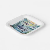 シャークアンダーザシーボーイ誕生日 ペーパープレート (傾斜あり)