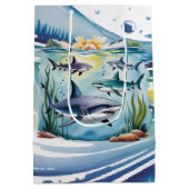 シャークアンダーザシーボーイ誕生日 ミディアムペーパーバッグ (裏面)