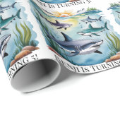 シャークアンダーザシーボーイ誕生日 ラッピングペーパー (ロールコーナー)