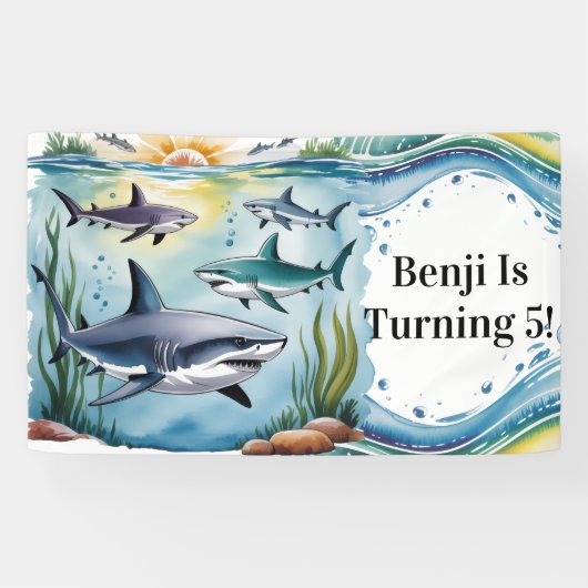 シャークアンダーザシーボーイ誕生日 横断幕 (横)