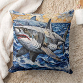 シャークアート クッション (ブランケット)
