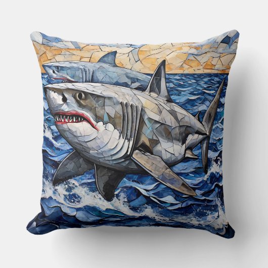 シャークアート クッション (正面)