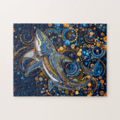 シャークインアボリジネドットアートスタイル ジグソーパズル (横)