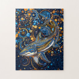 シャークインアボリジネドットアートスタイル ジグソーパズル