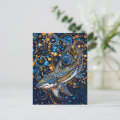 シャークインアボリジネドットアートスタイル ポストカード (スタンド正面)