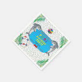 シャークインスポスト少年誕生日プールパーティー スタンダードカクテルナプキン (角)