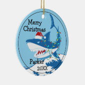 シャークウィズサンタハットカスタムオーナメント セラミックオーナメント (右)