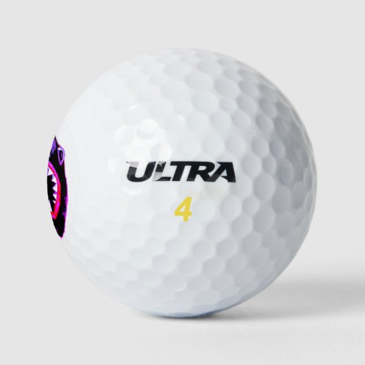 シャークウォーターカラーピンクパープルイラストレーション ゴルフボール (ロゴ)