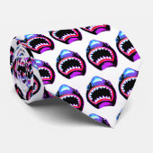シャークウォーターカラーピンクパープルイラストレーション ネクタイ (ロール)