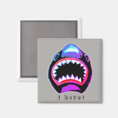 シャークウォーターカラーピンクパープルイラストレーション マグネット (正面/裏面)