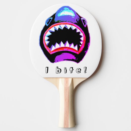 シャークウォーターカラーピンクパープルイラストレーション 卓球ラケット (正面)