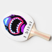シャークウォーターカラーピンクパープルイラストレーション 卓球ラケット (横)