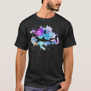 シャークオーバーレトロヴィンテージスキューバダイビングシュノーケリング Tシャツ