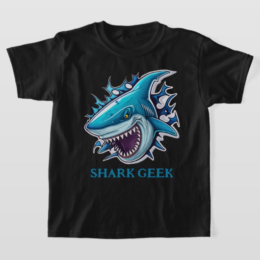 シャークカッコいいギーク Tシャツ (レイダウン)