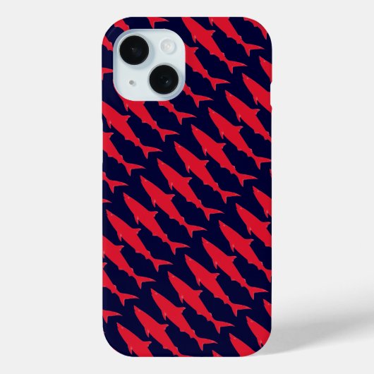 シャークカッコいいレッド&ブルー Case-Mate iPhoneケース (裏面)