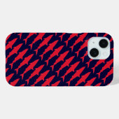 シャークカッコいいレッド&ブルー Case-Mate iPhoneケース (裏面 (横))