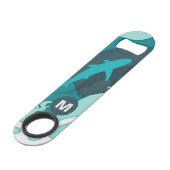 シャークカッコいい抽象芸術アートモノグラム スピード栓抜き (正面アングル)