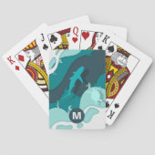シャークカッコいい抽象芸術アートモノグラム トランプ (裏面)