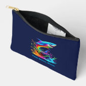 シャークカラフルスプラッシュジッパー付きパウチ アクセサリーポーチ (見開き)