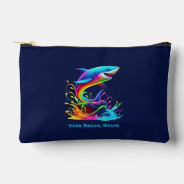 シャークカラフルスプラッシュジッパー付きパウチ アクセサリーポーチ