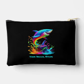 シャークカラフルスプラッシュジッパー付きパウチ アクセサリーポーチ (裏面)