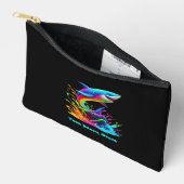 シャークカラフルスプラッシュジッパー付きパウチ アクセサリーポーチ (見開き)