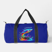シャークカラフルスプラッシュジッパー付きパウチ ダッフルバッグ (正面)