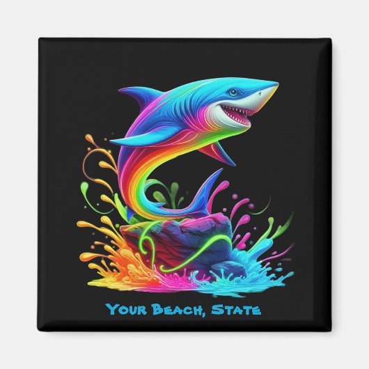 シャークカラフルスプラッシュ マグネット (正面)