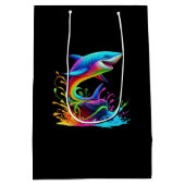 シャークカラフルスプラッシュ –  ミディアムペーパーバッグ (裏面)