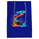 シャークカラフルスプラッシュ –  ミディアムペーパーバッグ (裏面)